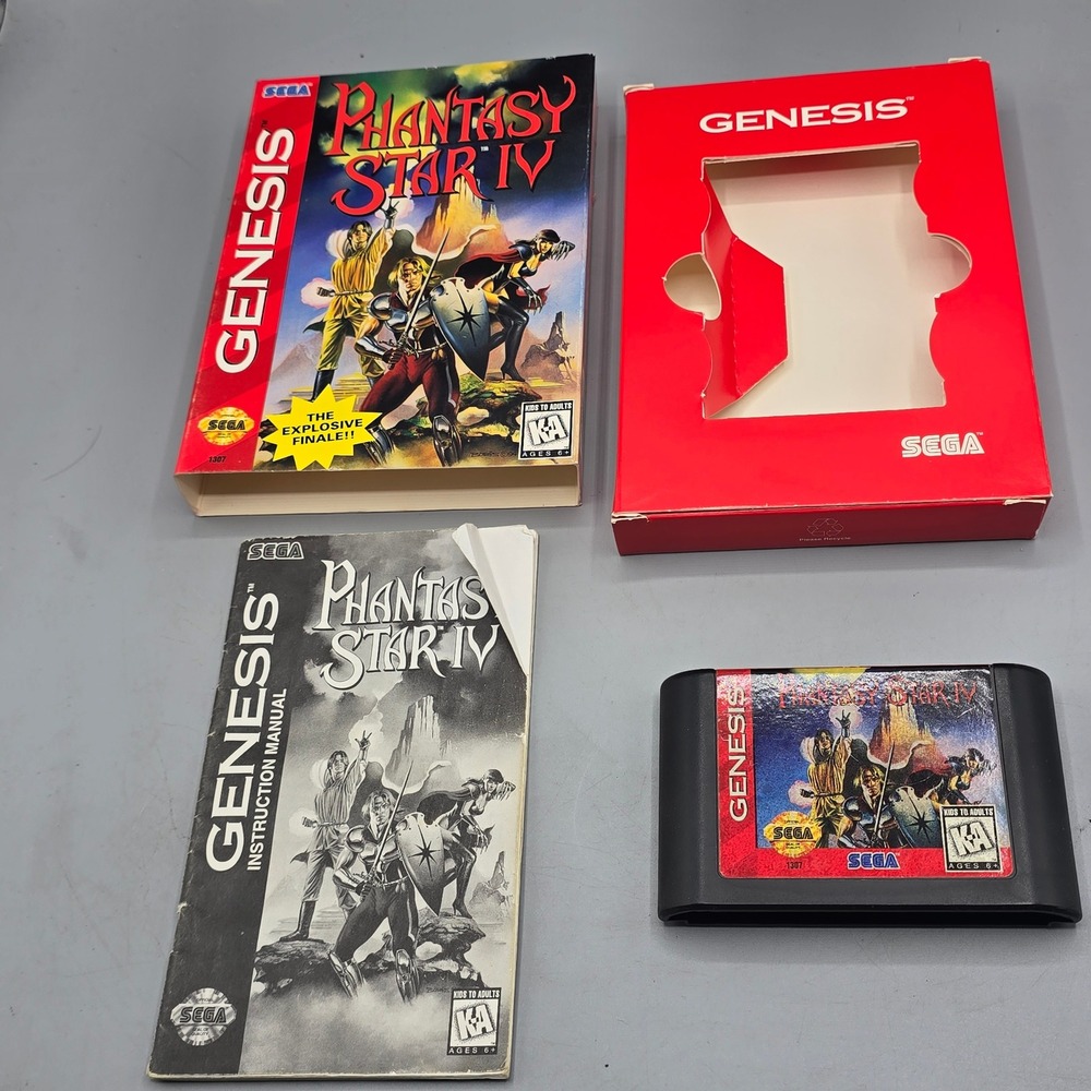 Phantasy Star IV Sega Genesis CIB Complete with Box Manual and Tray 1307 CIB